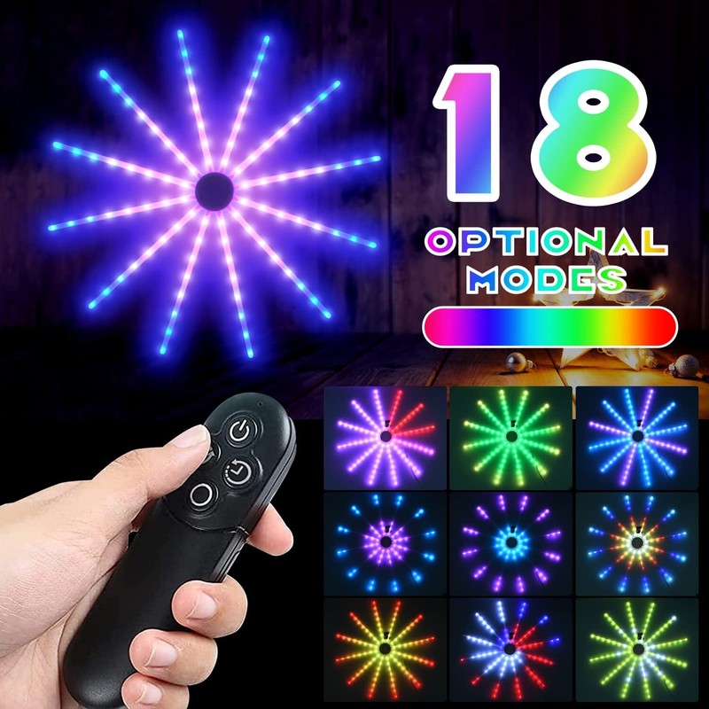 18Modes LED Home Decor Firework Lights With Remote Colorful RGB Lamp for Party gallery