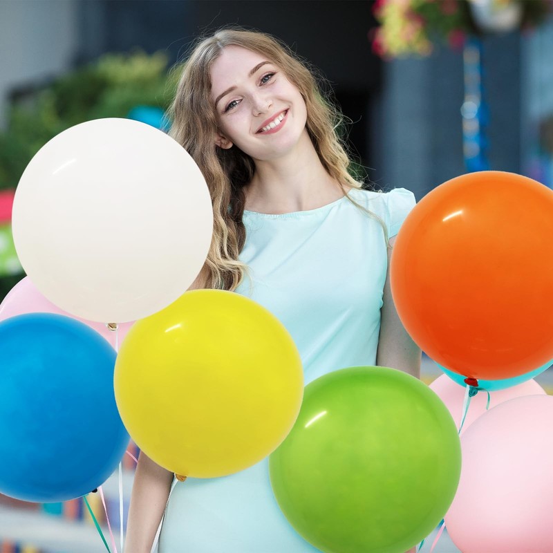 36 Inch Large Balloon, Assorted Colors Big Balloons 8 Pcs Helium Giant Latex ... gallery