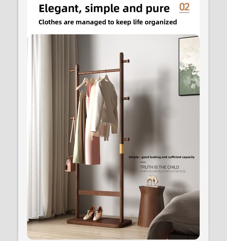 Coat Racks solid wood hanger Solid environmental protection easy to assemble gallery
