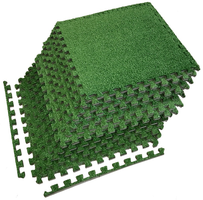 Sorbus Grass Mat Interlocking Tiles - Soft Artificial Deck Carpet Turf Flooring gallery