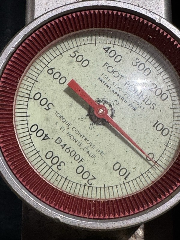 Torque Controls Aircraft D4600F Dial Torque Wrench 3/4" Drive 0-600 Ft/lbs gallery