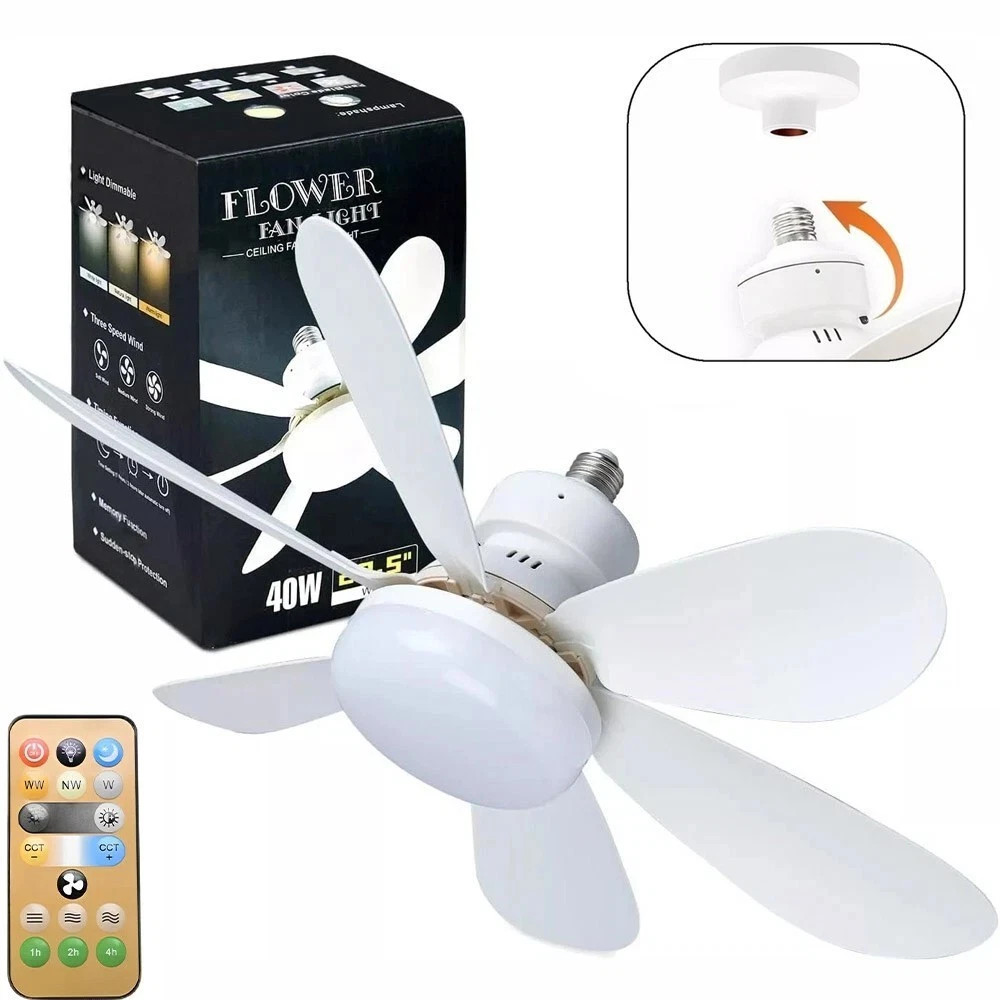 Socket Fan Light Ceiling Fans With Lights And Remote Dimmable LED Ceiling Fan US gallery