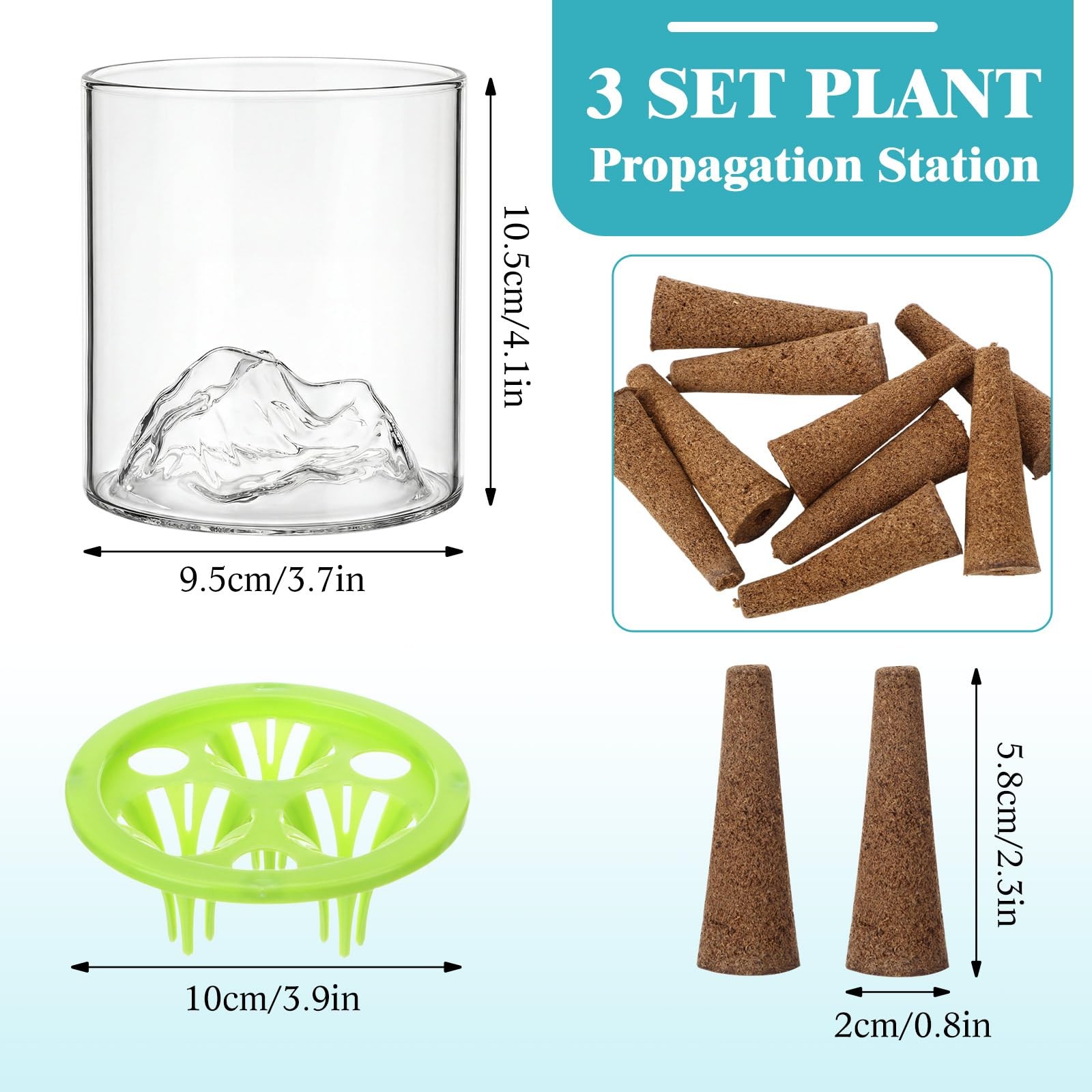 3 Sets Hydroponic Planter Pot Kit Plant Propagation Station Vase Terrarium Gl... gallery