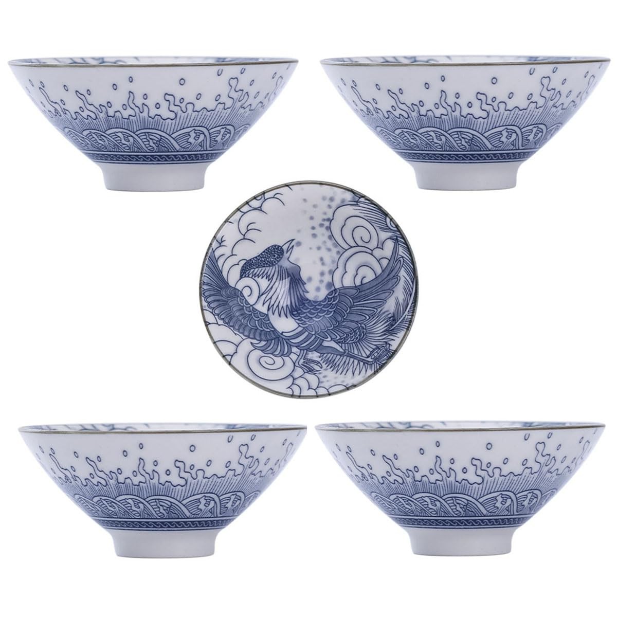Porcelain Hat Cup 80ml Chinese Teacup Kungfu Tea Set Phoenix 4 PCS gallery