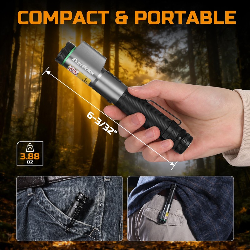EverBrite Rechargeable EDC Flashlight with White Light and Green Beam 500 Lumens gallery