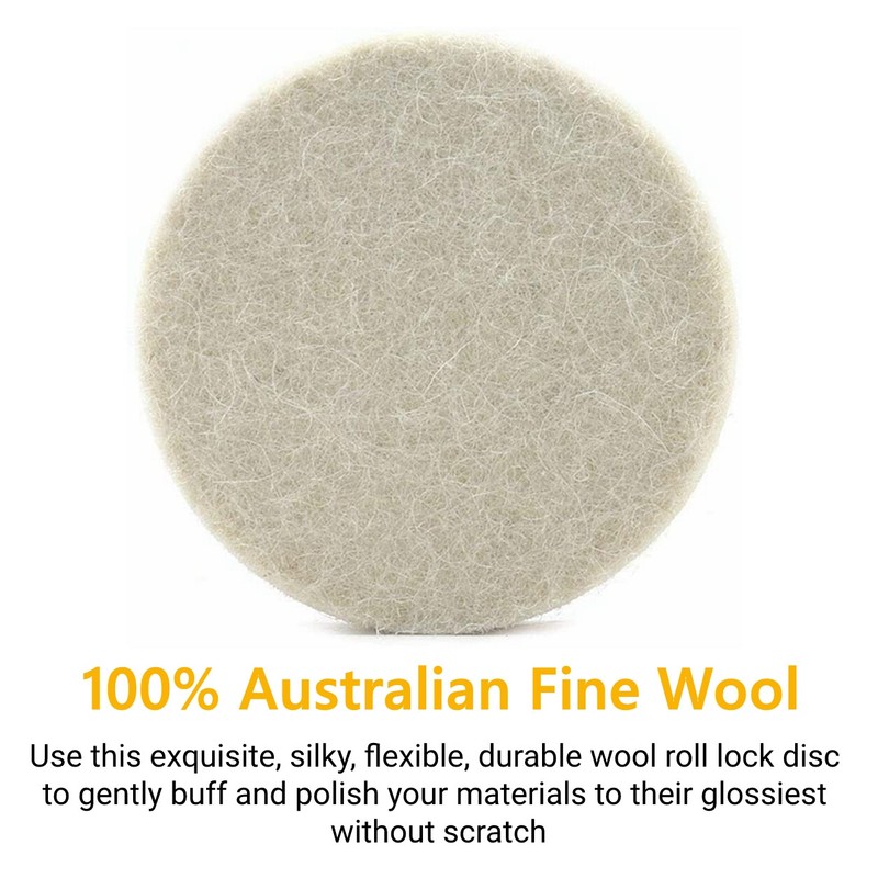 10PCS 3 inch Wool Buffing Polishing Pad Drill Die Grinder Roll Lock Sanding Disc gallery
