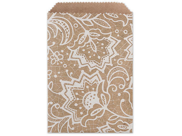 LACE KRAFT Design Print Flat Paper Merchandise Bags Choose Size & Package Amount gallery