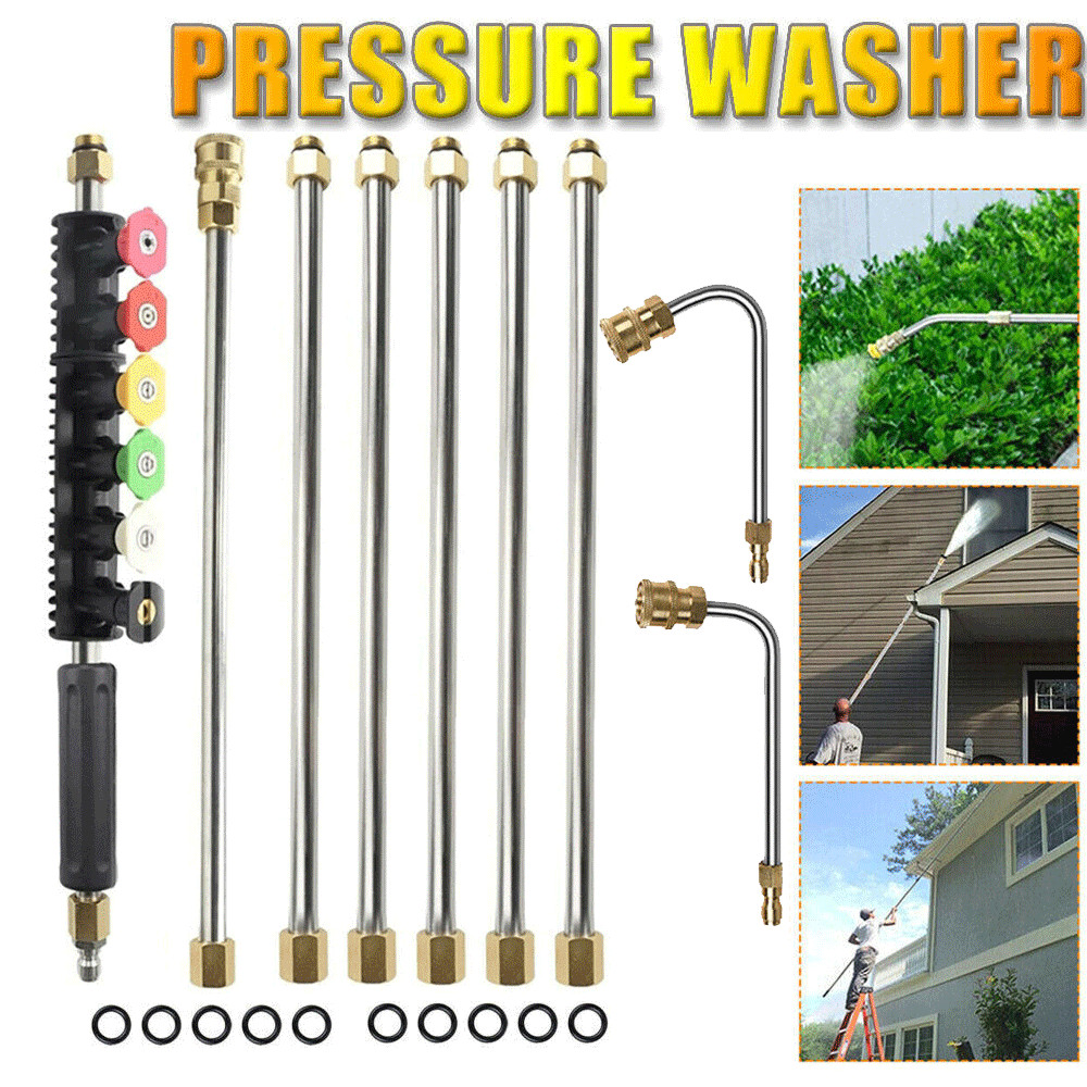 Pressure Washer Extension Wand,1 Gutter Cleaner Attachment Curved Rod, 4000 PSI gallery