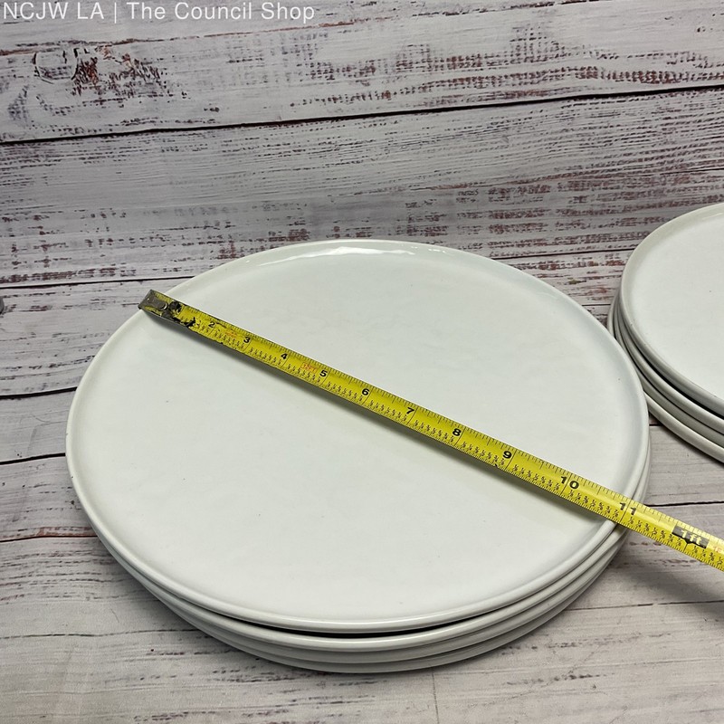 Cb2 Crate & Barrel Contact White Ceramic 11" Dinner and 8.5" Salad 8 Plates Set gallery