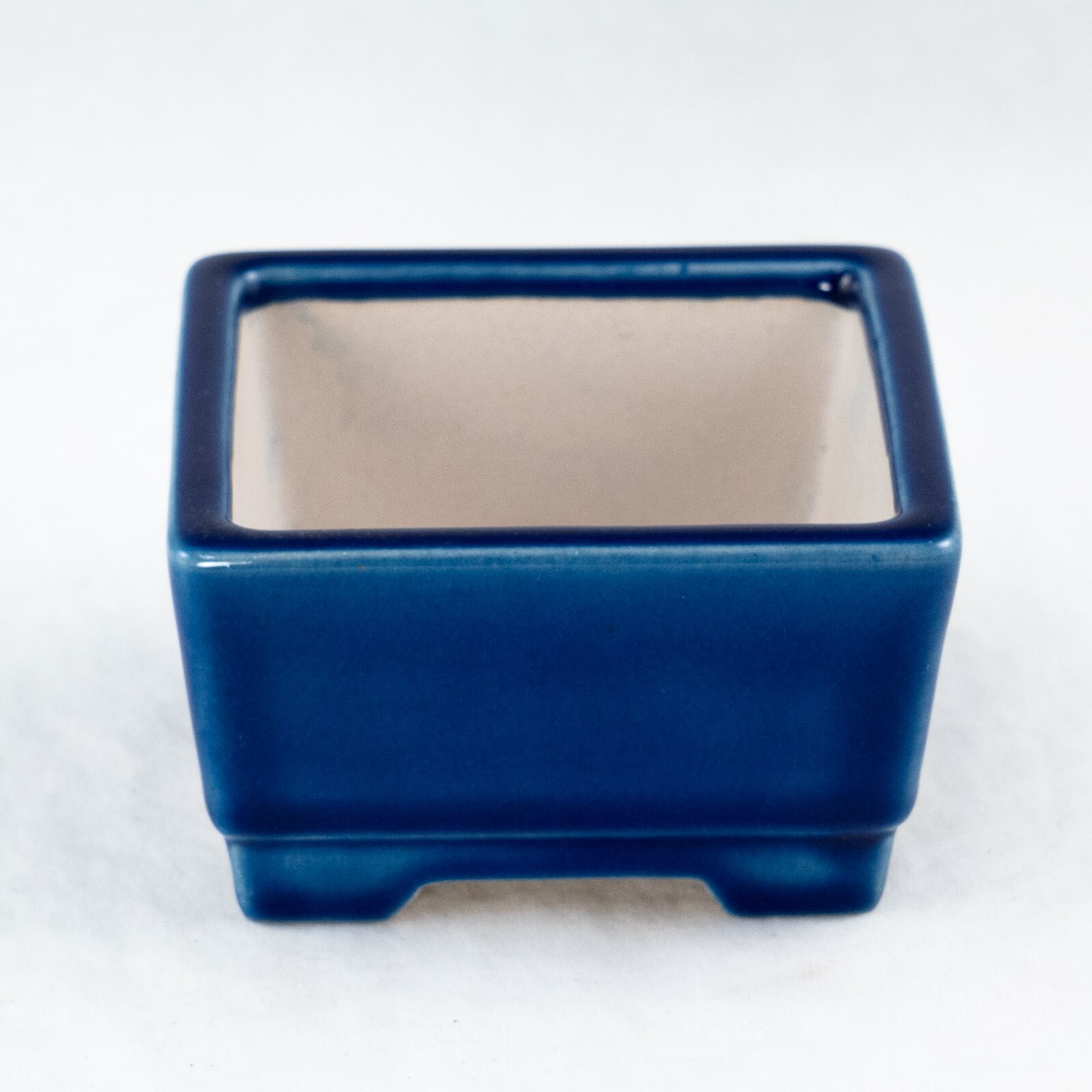 Fine Square Blue Cactus & Succulent, Mame Bonsai Pot + Mesh - 3.5"x 3.5"x 2" gallery