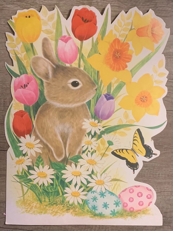 Vintage 90s Easter Decorations Static Cling Easter Bunny Lot Of 6 gallery