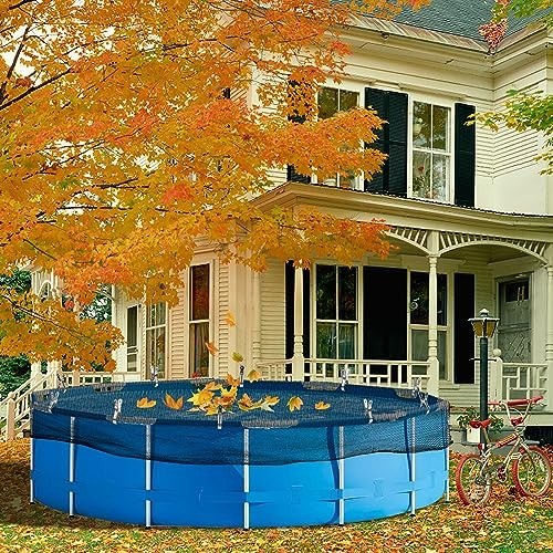 21ft Round Pool Leaf Net Cover - Safety Mesh with 12 Clips for Above Ground Pool gallery