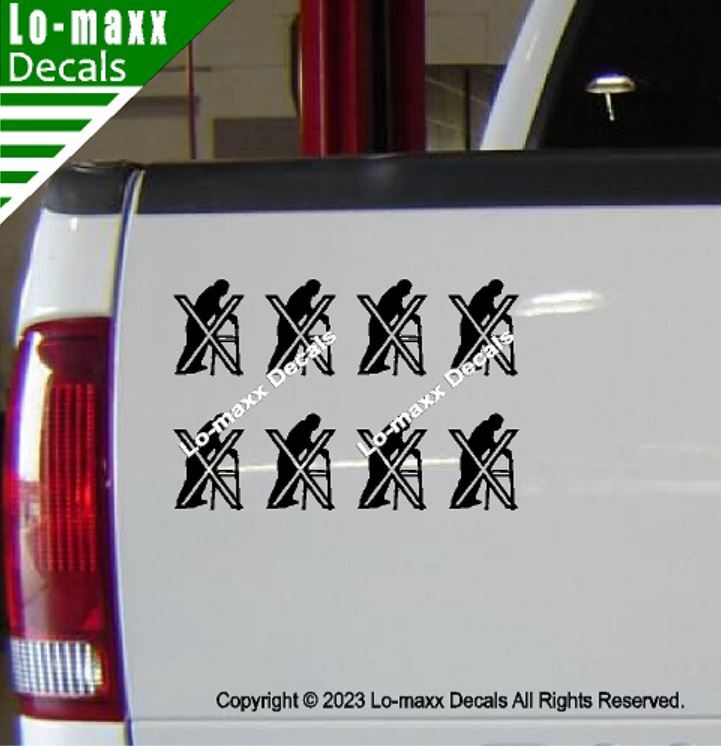Old Man With Walker Kill Markings Tally Car Truck SUV Die Cut Vinyl Decal gallery