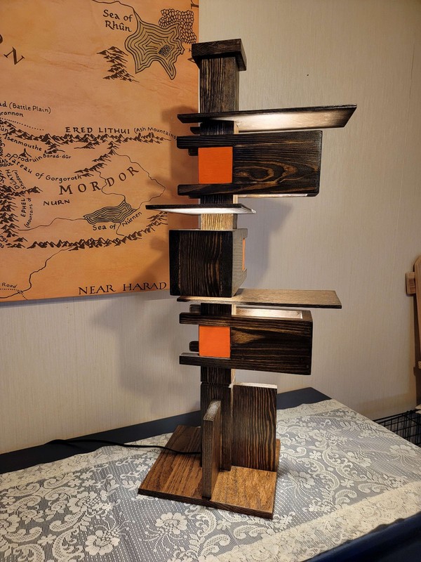 Frank Lloyd Wright Inspired Table Lamp Hand made Taliesin Style gallery