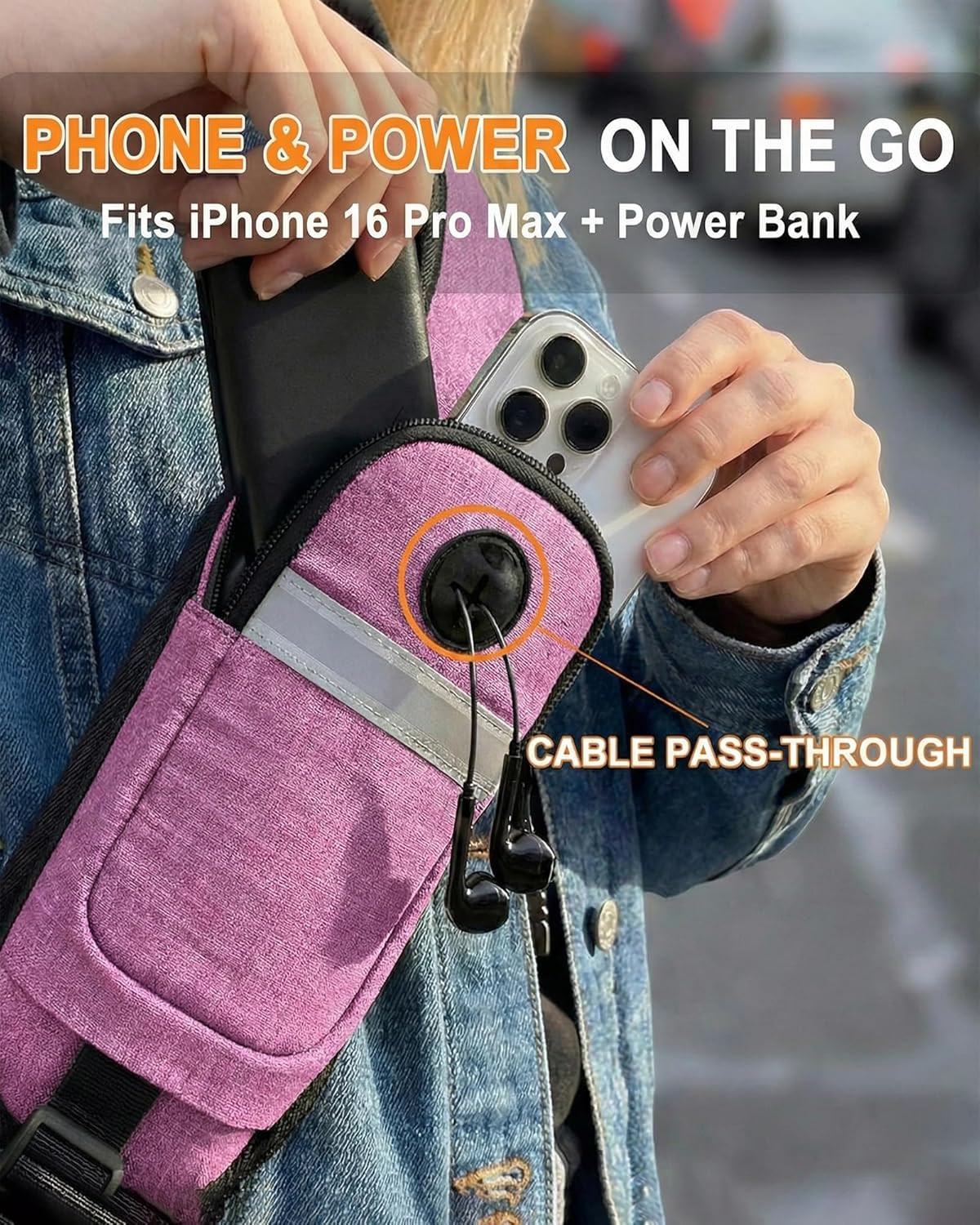 Structured Sling Backpack with Oversized Strap Pocket (Fits Power Bank) - Heavy 2