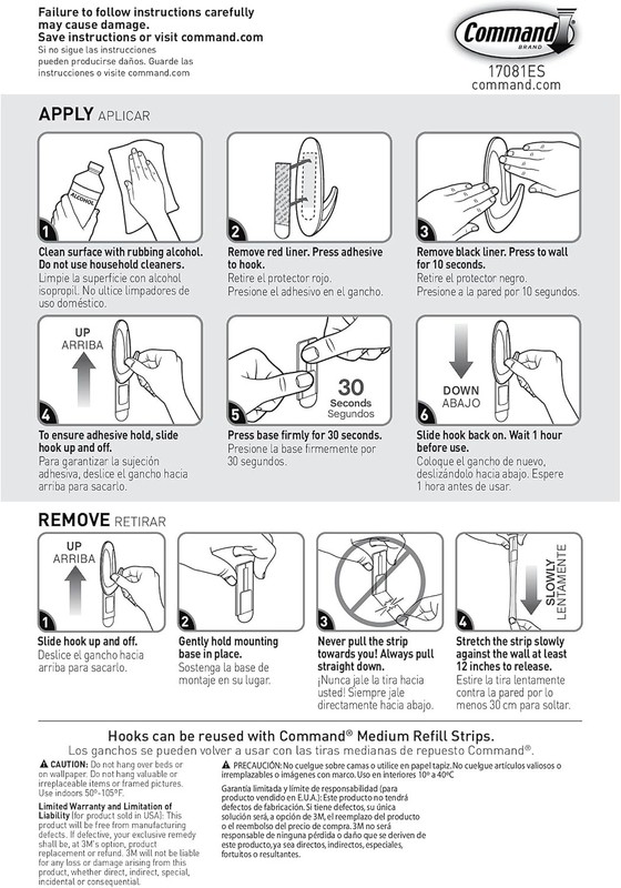Command Medium Designer Hooks, 2 Hooks and 4 Command Strips, Damage-Free Hanging gallery