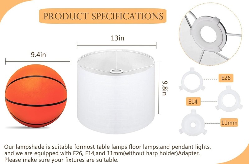 White Linen Drum 13x13x10in Lamp Replacement Shade gallery