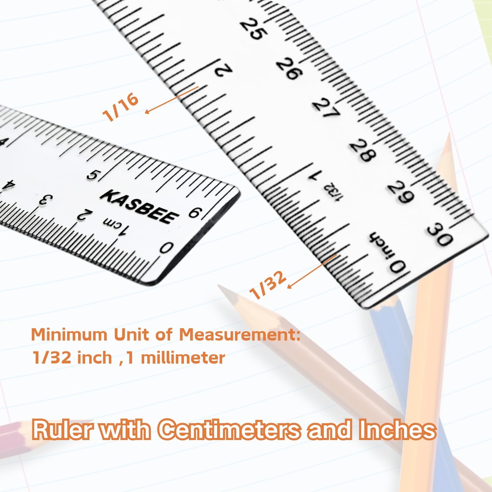 Clear Plastic Straight Ruler Set 6 Inch 12 Inch Centimeters Inches Students gallery