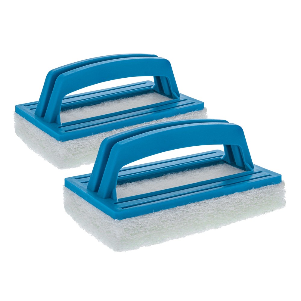 2 U.S. Pool Supply Pool Scrub Brushes - Scrubbing Pads, Tile Cleaning Scrubber
