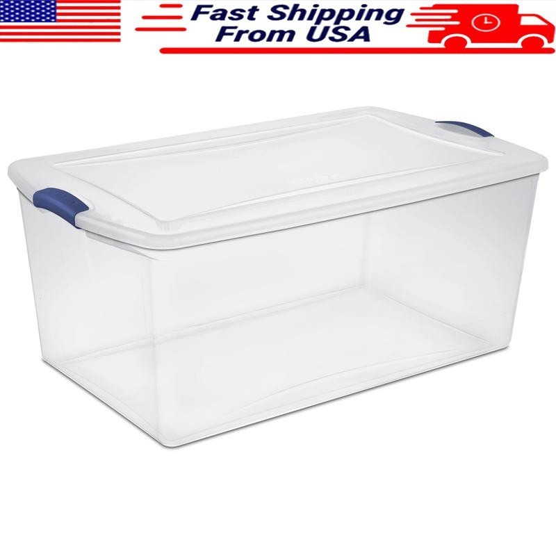 105 Qt Clear Storage Box W/Latch Handles Organization Camping Sporting Goods New gallery