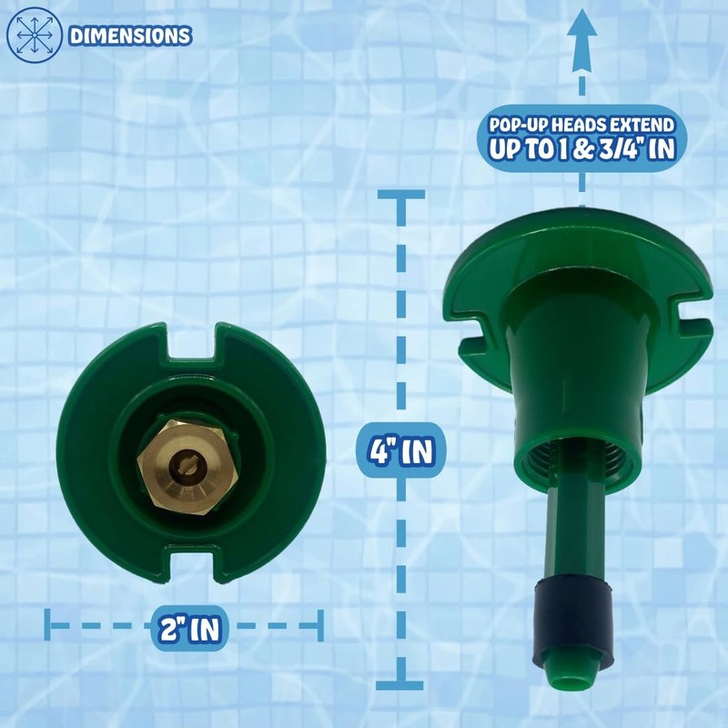 5 Pack Plastic PopUp Flush Head Sprinkler with Brass Full Pattern Spray Nozzl... gallery