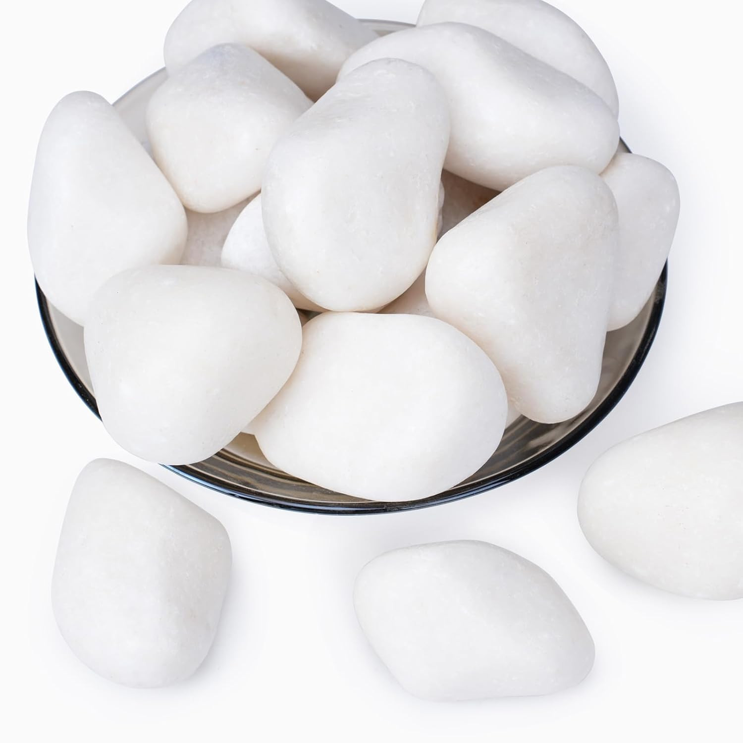 40 Lbs Decorative White Rocks for Landscaping, Garden, and Crafts gallery