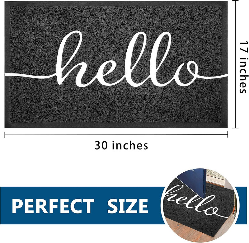 Door Mat outside inside Hello Doormat, 30"X17.5", Durable Floor Mat Non Slip Mat gallery
