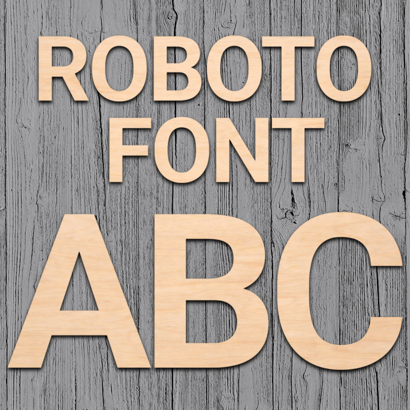 Roboto Font Wood Letters Numbers Cutout Unfinished Laser Cut 3mm Craft Thru 14" gallery