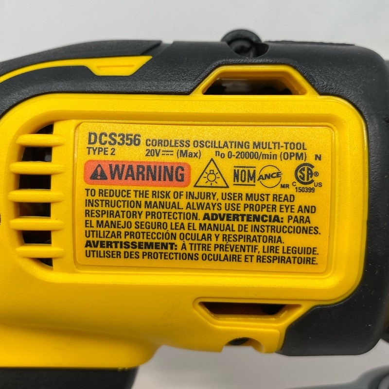 DEWALT 20V MAX XR Oscillating Multi-Tool DCS356B Tool Only Yellow/Black gallery