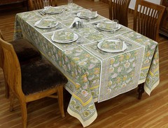 Floral Block Printed Table Cloth Dining Table Cloth Table Napkins With Mats