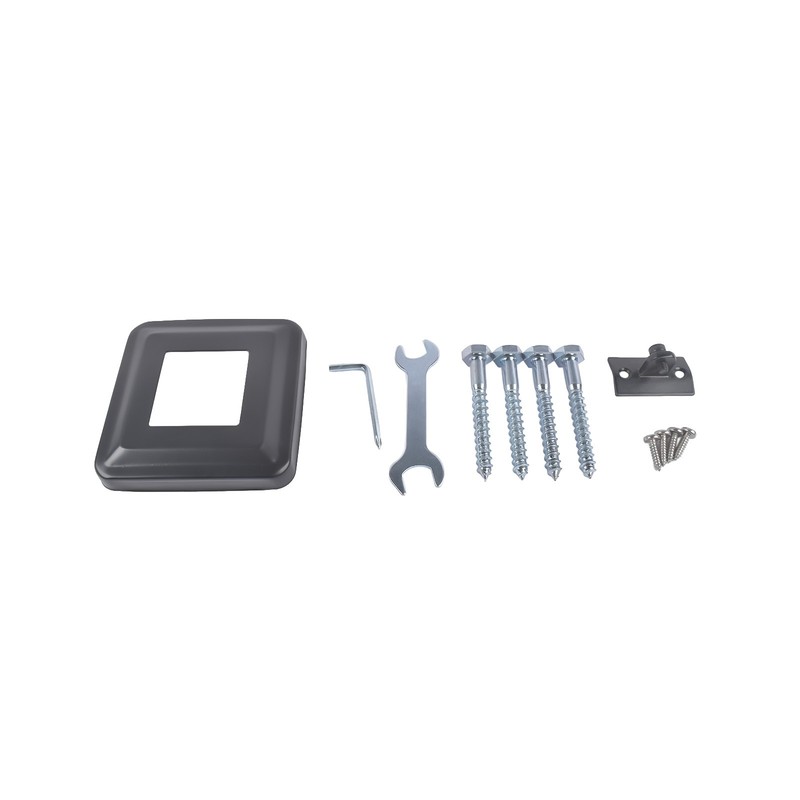 Black 35" Corner Cable Railing Post - Stainless Steel Surface Mount Kit gallery