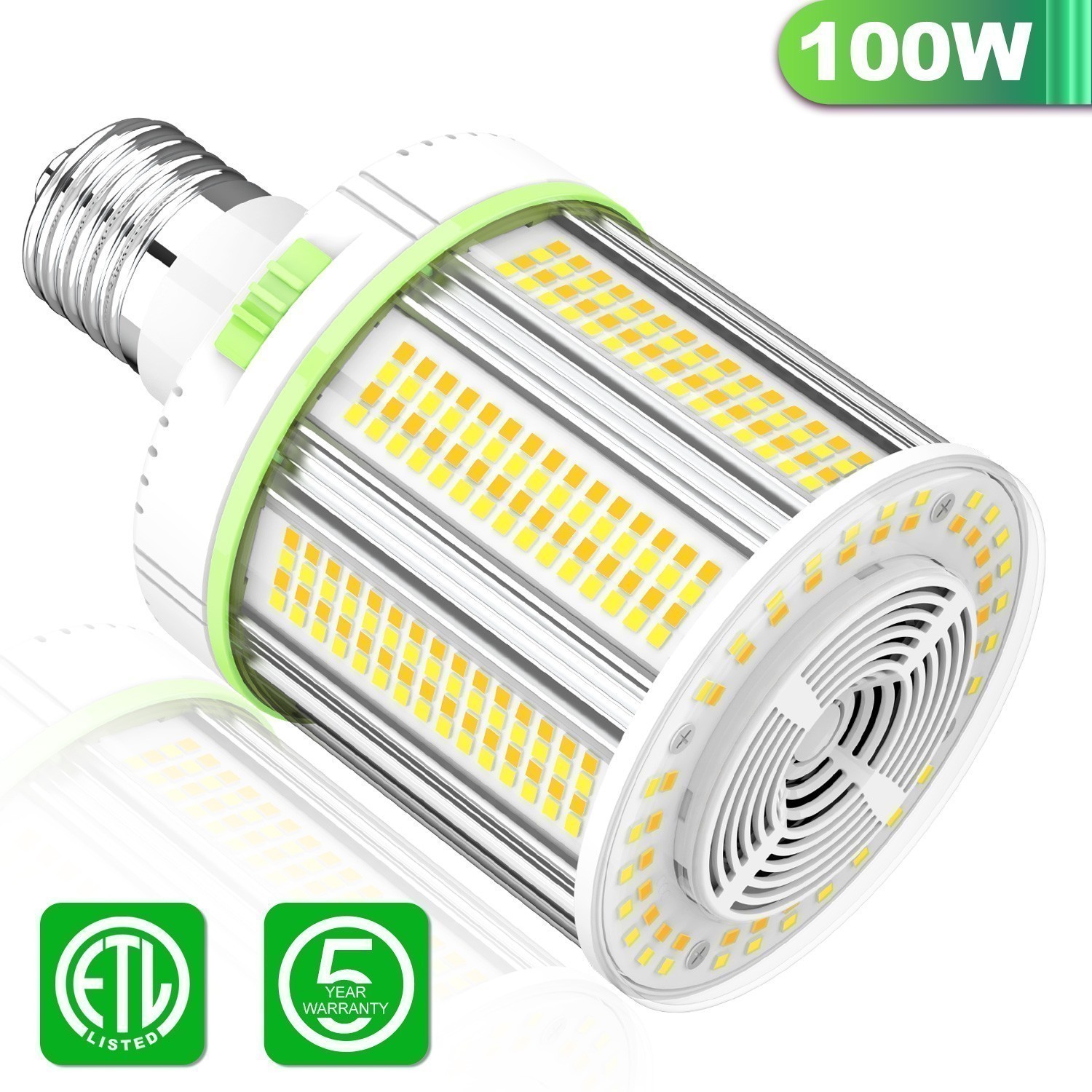 LED Corn Light 100W CCT Tunable 45K/50K/57K Commercial HighBay Lighting E39 Base gallery