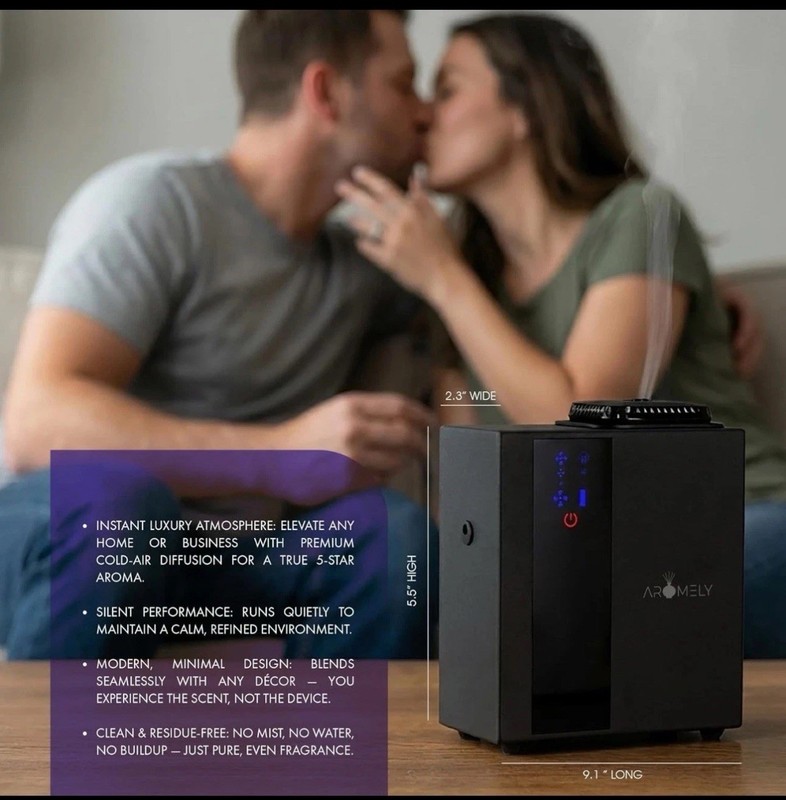 Aromely Oil Diffuser 200ml Black HVAC Aromatherapy App Bluetooth Silent Minimal gallery