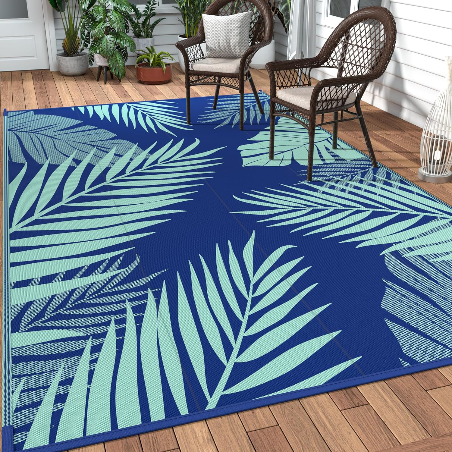 Outdoor Rug 5' X 8' Waterproof for Patios Clearance, Reversible Outdoor Plastic gallery