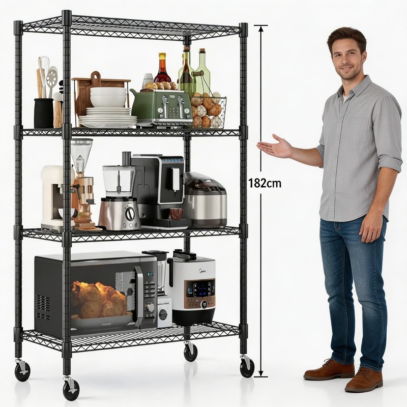4/5 Tier Wire Shelving Unit Adjustable Metal Shelf 2000LBS Capacity Storage Rack gallery