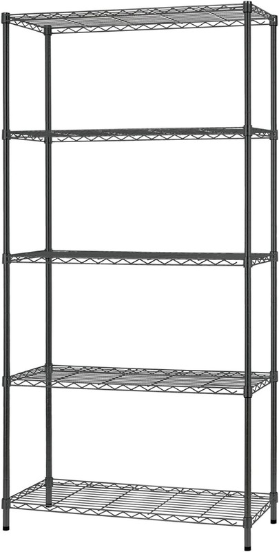 Rust-Resistant 5-Tier Wire Shelving Unit - 1250 lbs Total Capacity, Freestanding gallery