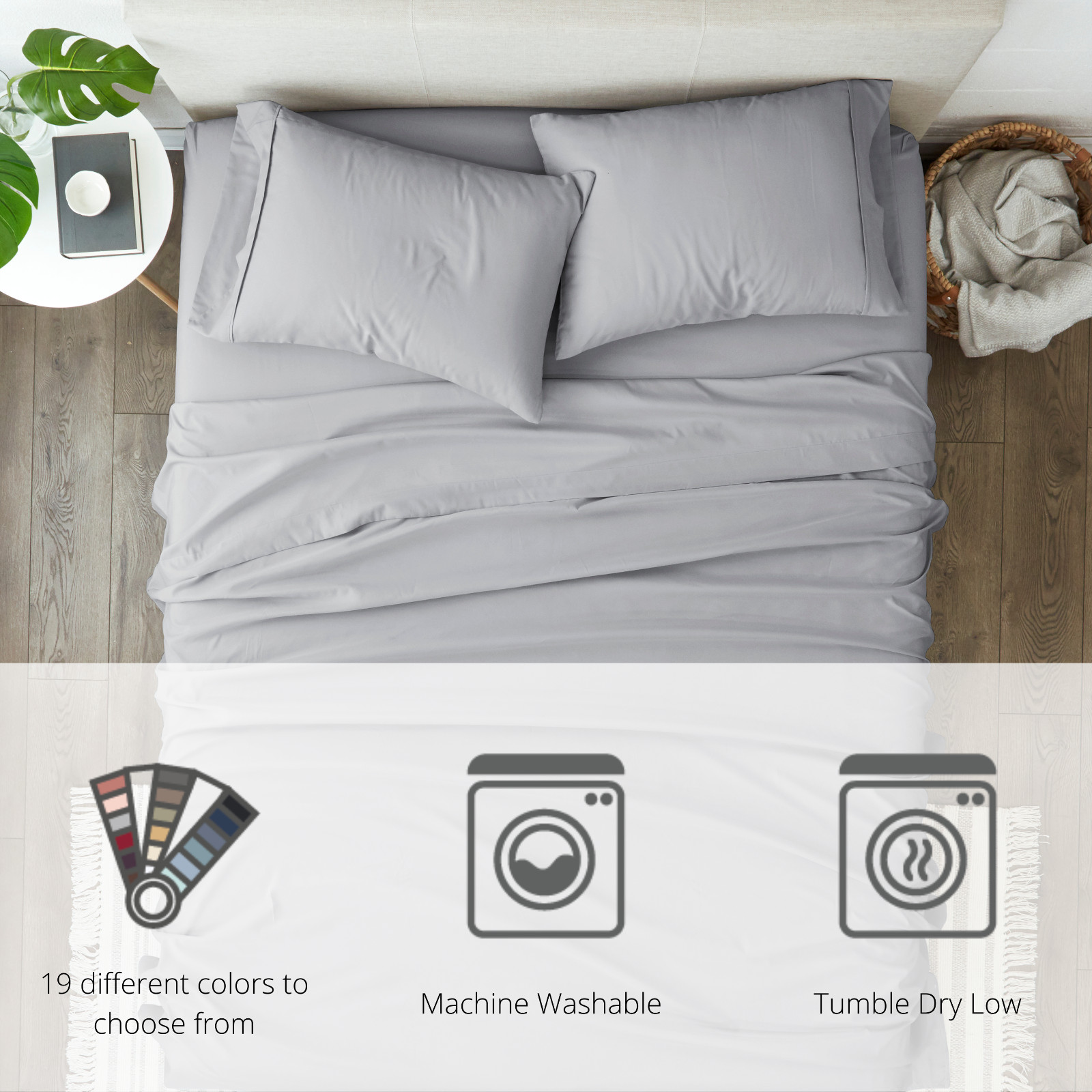 Kaycie Gray Basics 4PC Sheets Set Ultra Soft Hypoallergenic 19 Different Colors gallery