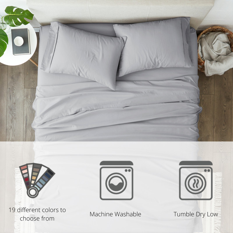Kaycie Gray Basics 4PC Sheets Set Ultra Soft Hypoallergenic 19 Different Colors gallery