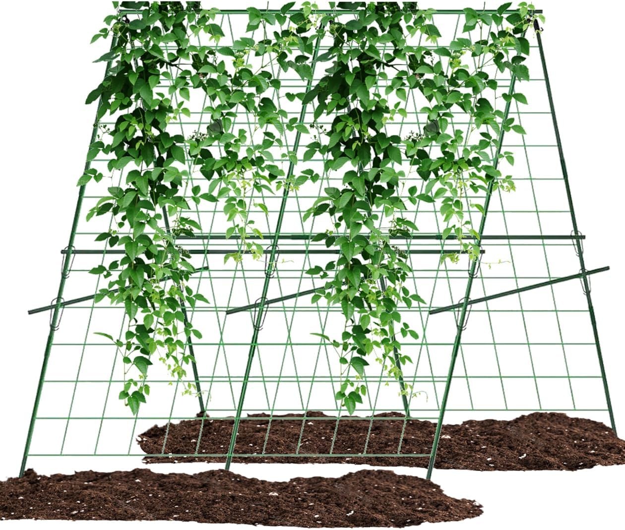 Cucumber Trellis,A-Shape Garden Trellis for Raised Beds with Climbing Net gallery