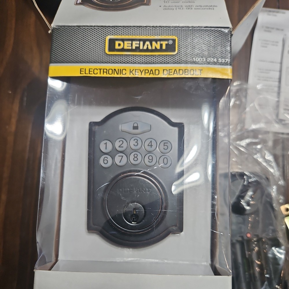 Defiant Electronic Keypad Deadbolt 1003 224 537 Aged Bronze - New Open Box