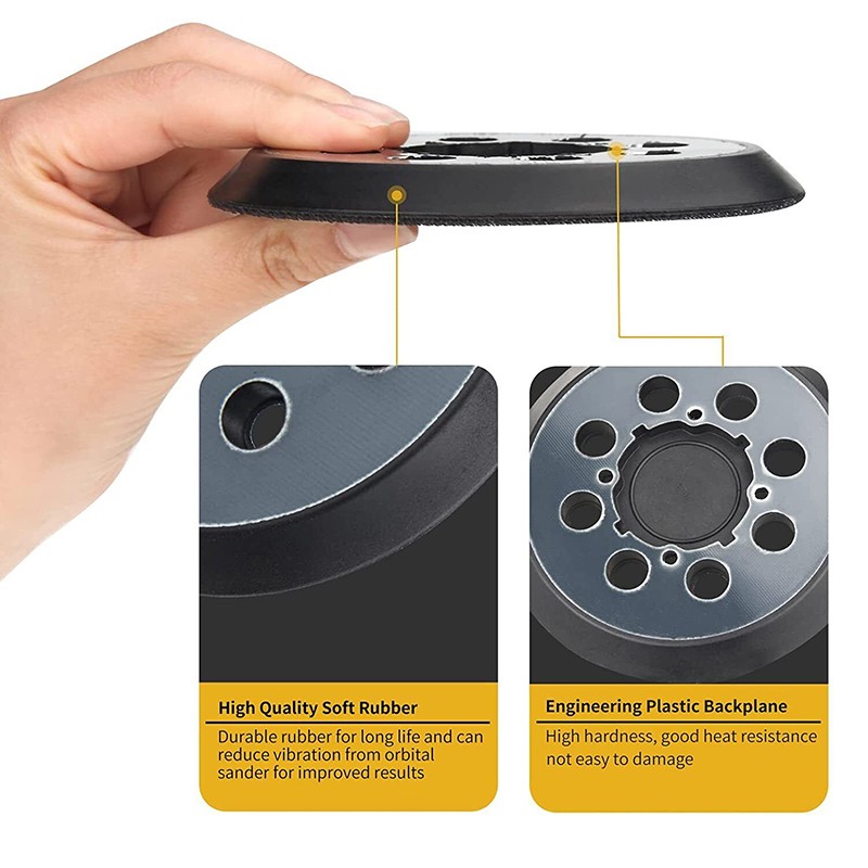 5" Replacement Sander Pads for DeWalt Sander, 5 Inch 8 Hole Hook and Loop gallery