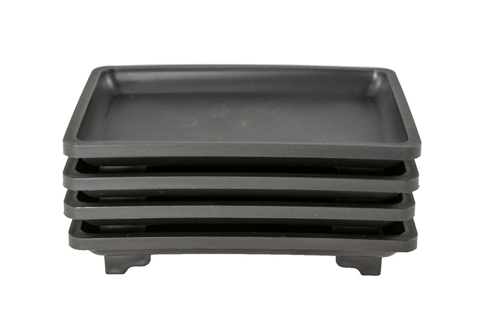 4 Rectangular Plastic Humidity / Drip Tray for Bonsai Tree 5.25"x 3.75"x 0.75"