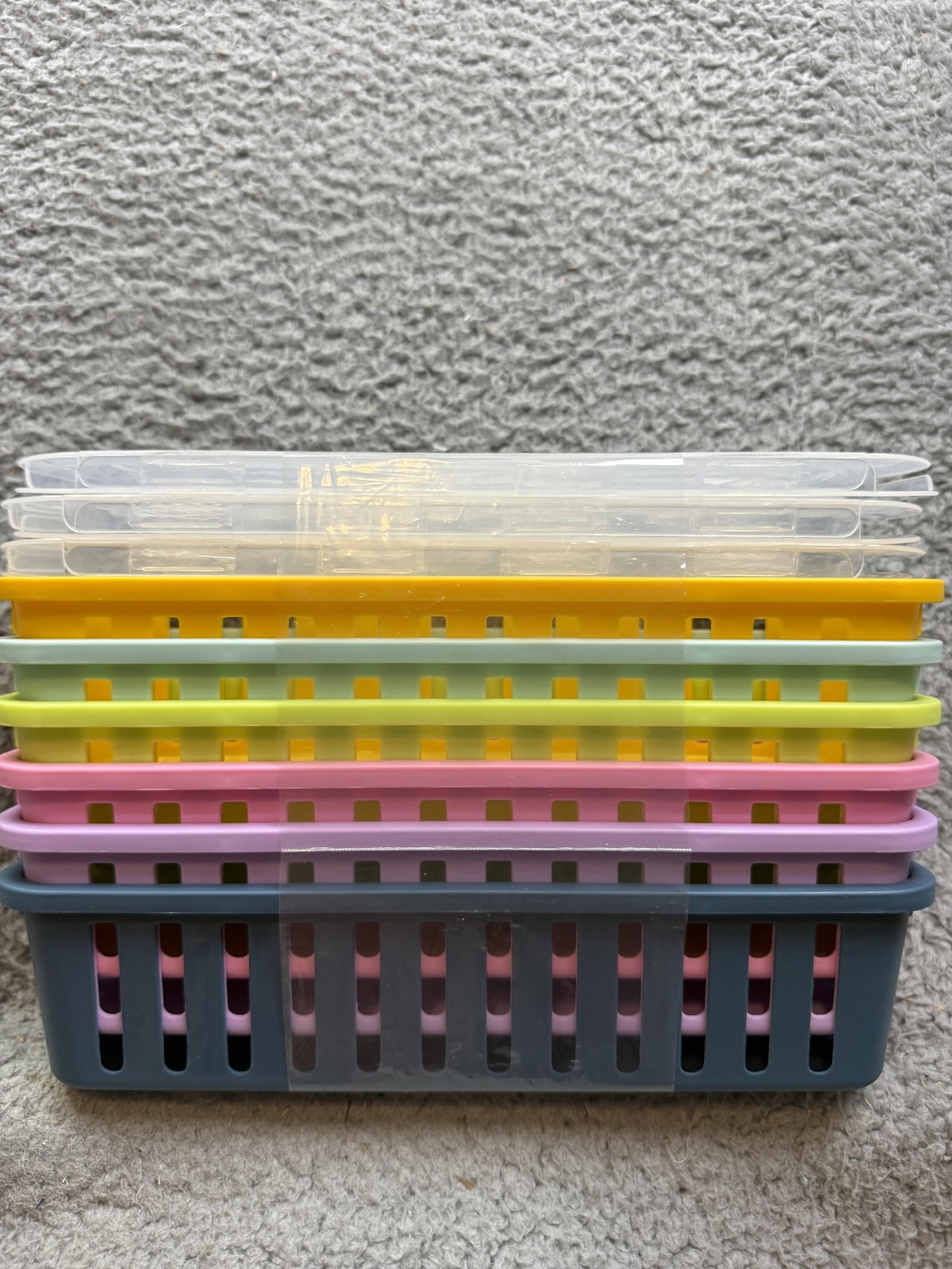 3x Up & Up Small Basket With Lid 6 Count Pastel Plastic Storage Bins Multicolor gallery