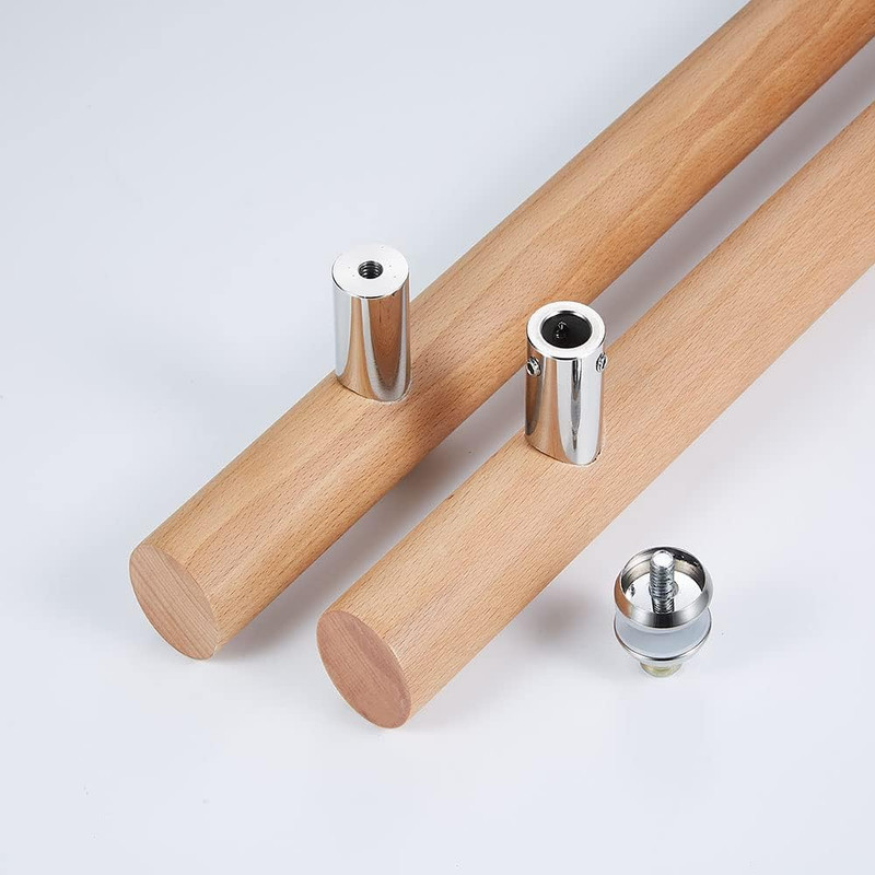 Glass Door Handle 304 Solid Connector, Wood Handle for Sauna Room, Double Sided gallery