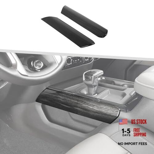 Compatible with Chevrolet Silverado 2022-2024, 2PCS Gear Black Wood Grain gallery