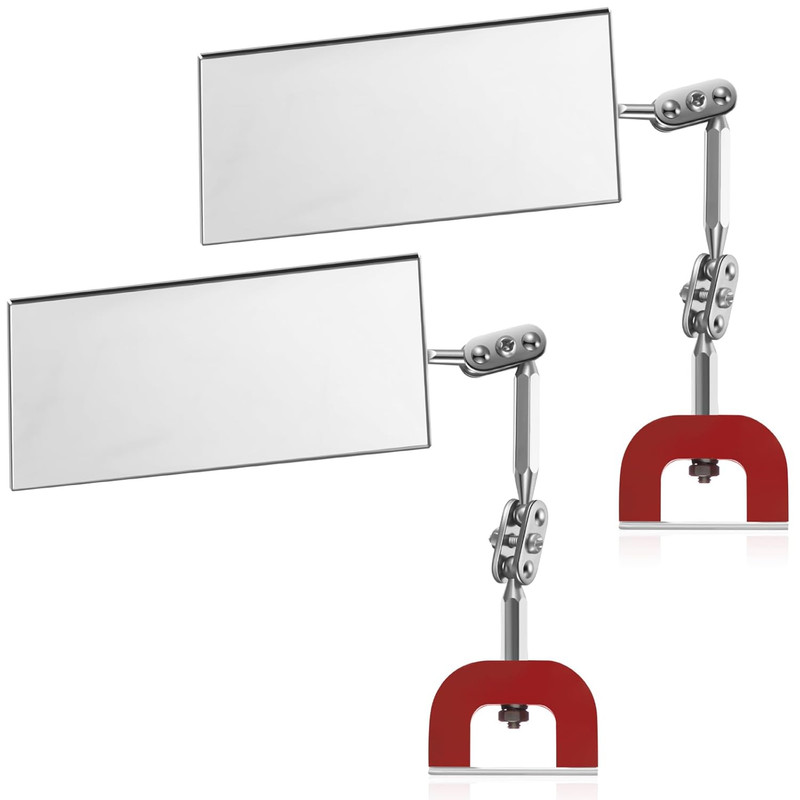 2 Pcs Rectangular Inspection Mirrors Magnetic Base Welding Mirror 4" X 2" Magnet gallery