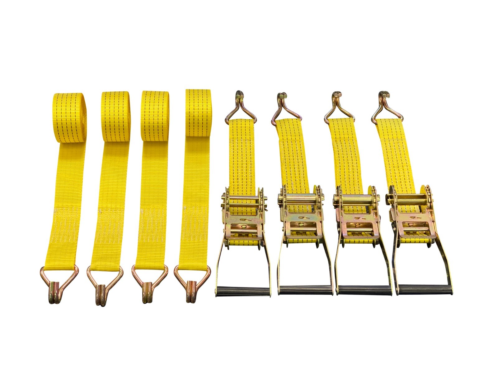 (4) New 2" x 15' 5000 Lb Ratchet Straps J Hook Tie Downs Heavy Duty gallery