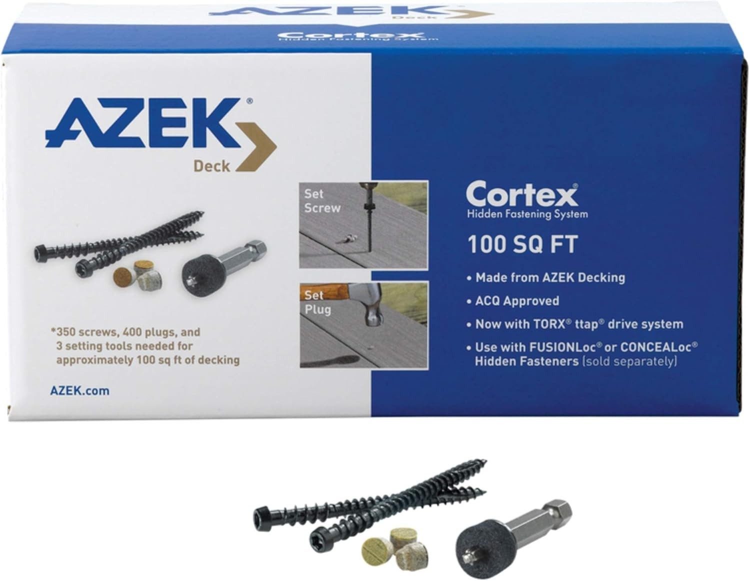 Azek cortex Hidden deck screws 100 Sq.Ft Torx drive Fusionloc BRAZILIAN WALNUT gallery