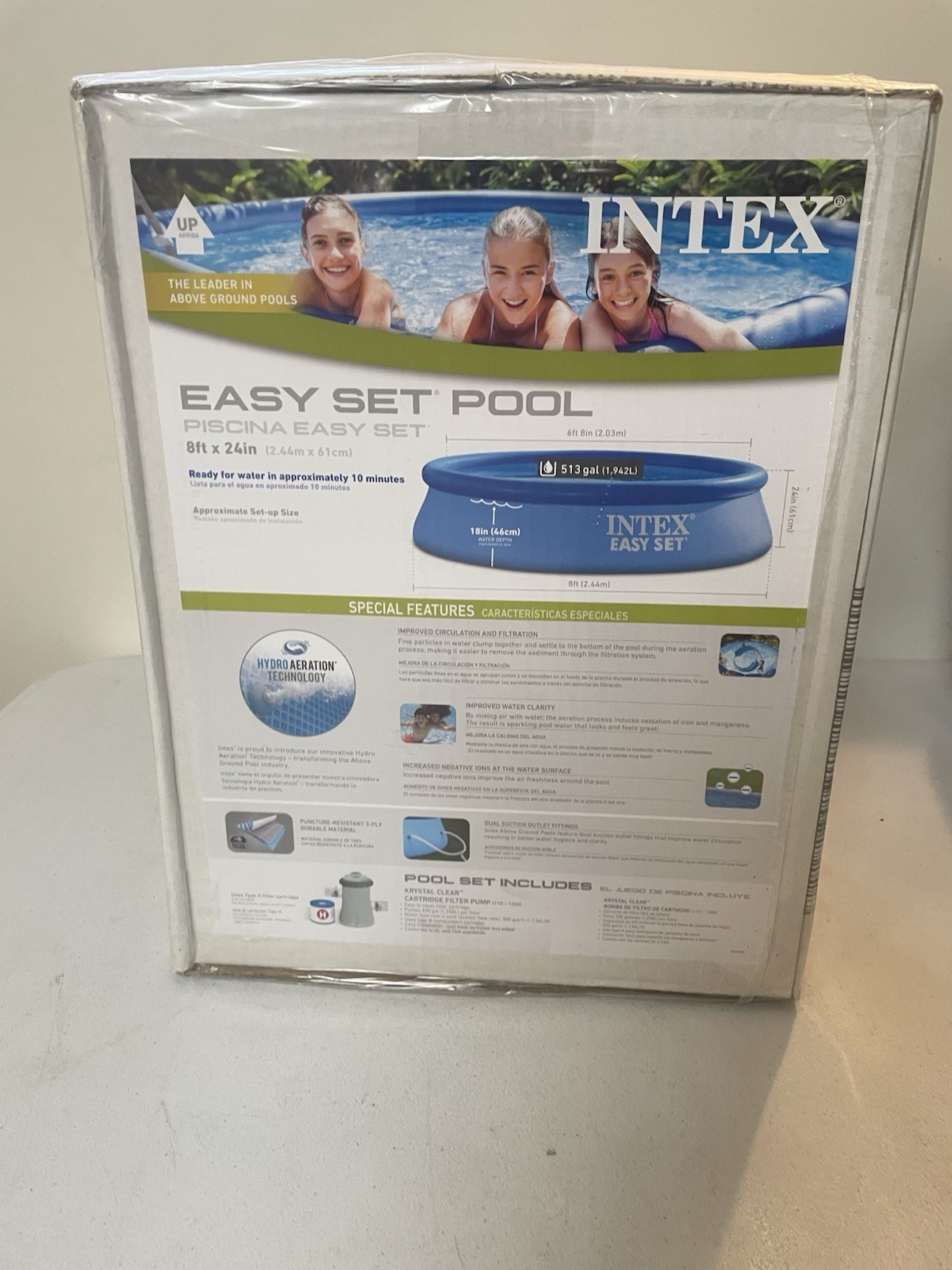 Intex Easy Set 8ft x 24" Ground Pool with Filter - Blue (28107EH) gallery
