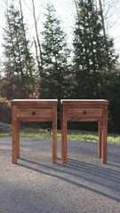 Dark Walnut Rustic – Cabin style Nightstand. Bedside table / Single Nightstand